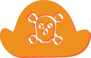 pirata en icono de vector de sombrero