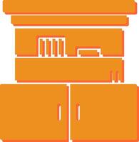 Cupboard with Shelves Vector Icon