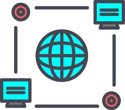 computadora conexión vector icono