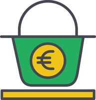 icono de vector de cesta de euro