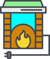 Electric Fireplace Vector Icon