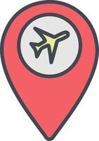 Airport Location Vector Icon