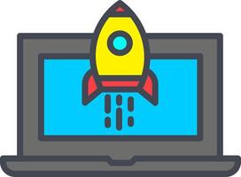 Laptop Startup Vector Icon