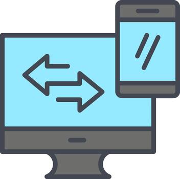 icono de vector de sincronización de datos