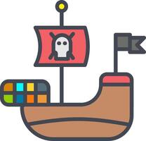 icono de vector de barco pirata