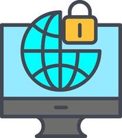 icono de vector de seguridad de internet