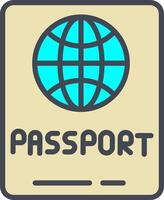 icono de vector de pasaporte