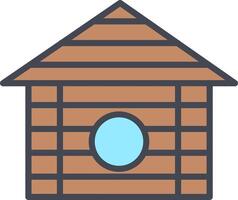 icono de vector de cabaña de madera