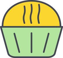 icono de vector de muffin de crema