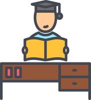 Studying on Desk II Vector Icon