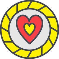 icono de vector de chip de corazón