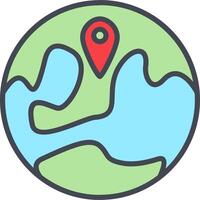 Locate on Earth Vector Icon