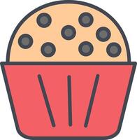 icono de vector de muffin de chocolate