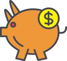 Piggy Saving Vector Icon