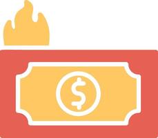 Dollar on Fire Vector Icon