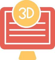 3d calidad pantalla vector icono