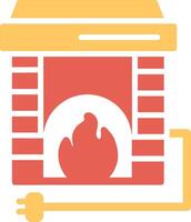 Electric Fireplace Vector Icon