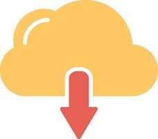 icono de vector de descarga de nube