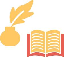 Quill and Book Vector Icon