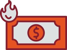 Dollar on Fire Vector Icon