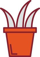 Grass Pot Vector Icon