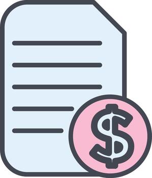 Dollar Document Vector Icon