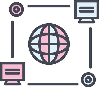 computadora conexión vector icono