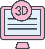 3d calidad pantalla vector icono