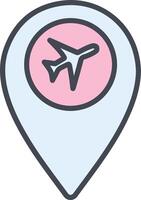 icono de vector de ubicación del aeropuerto