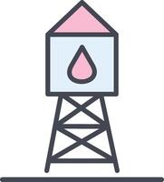 icono de vector de torre de agua