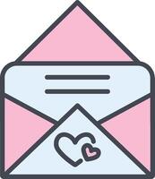 icono de vector de carta de amor