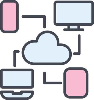 icono de vector de computación en la nube