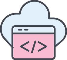 Cloud Coding Vector Icon