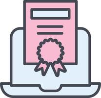 Online Certificate Vector Icon