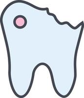 icono de vector de caries