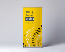 roll up banner mockup psd