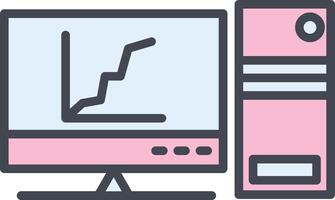 Graph Line Screen Vector Icon