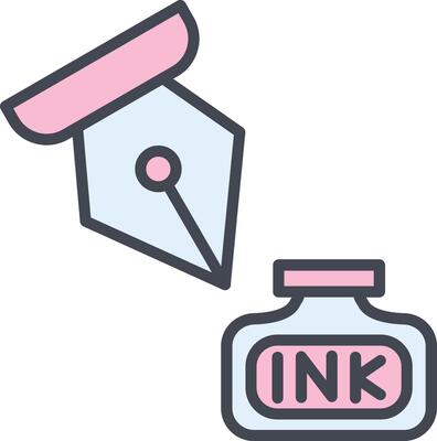 Ink and Pen Vector Icon