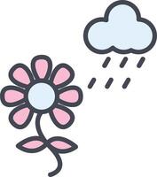 Flower with rain Vector Icon