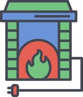 Electric Fireplace Vector Icon