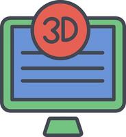 3d calidad pantalla vector icono