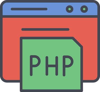 icono de vector de php
