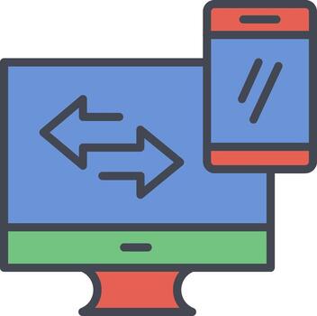 icono de vector de sincronización de datos