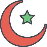 icono de vector de luna y estrella