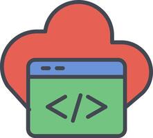 Cloud Coding Vector Icon