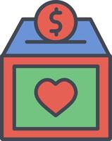 Charity Box Vector Icon