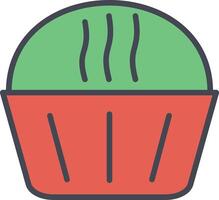 icono de vector de muffin de crema