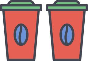 Two Coffees Vector Icon