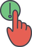 Danger of Hand Press Vector Icon