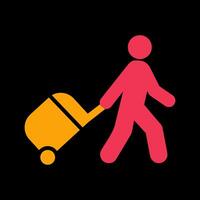 Walking with Luggage Vector Icon